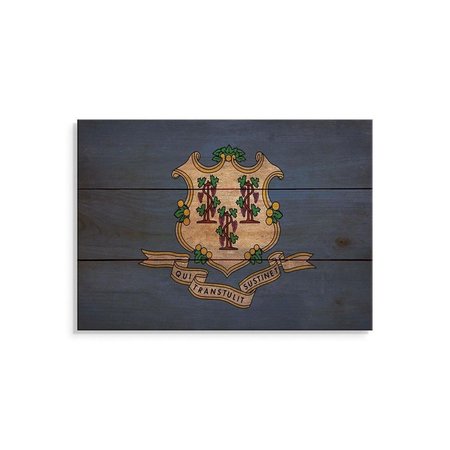 WILE E. WOOD 15 x 11 in. Connecticut State Flag Wood Art FLCT-1511